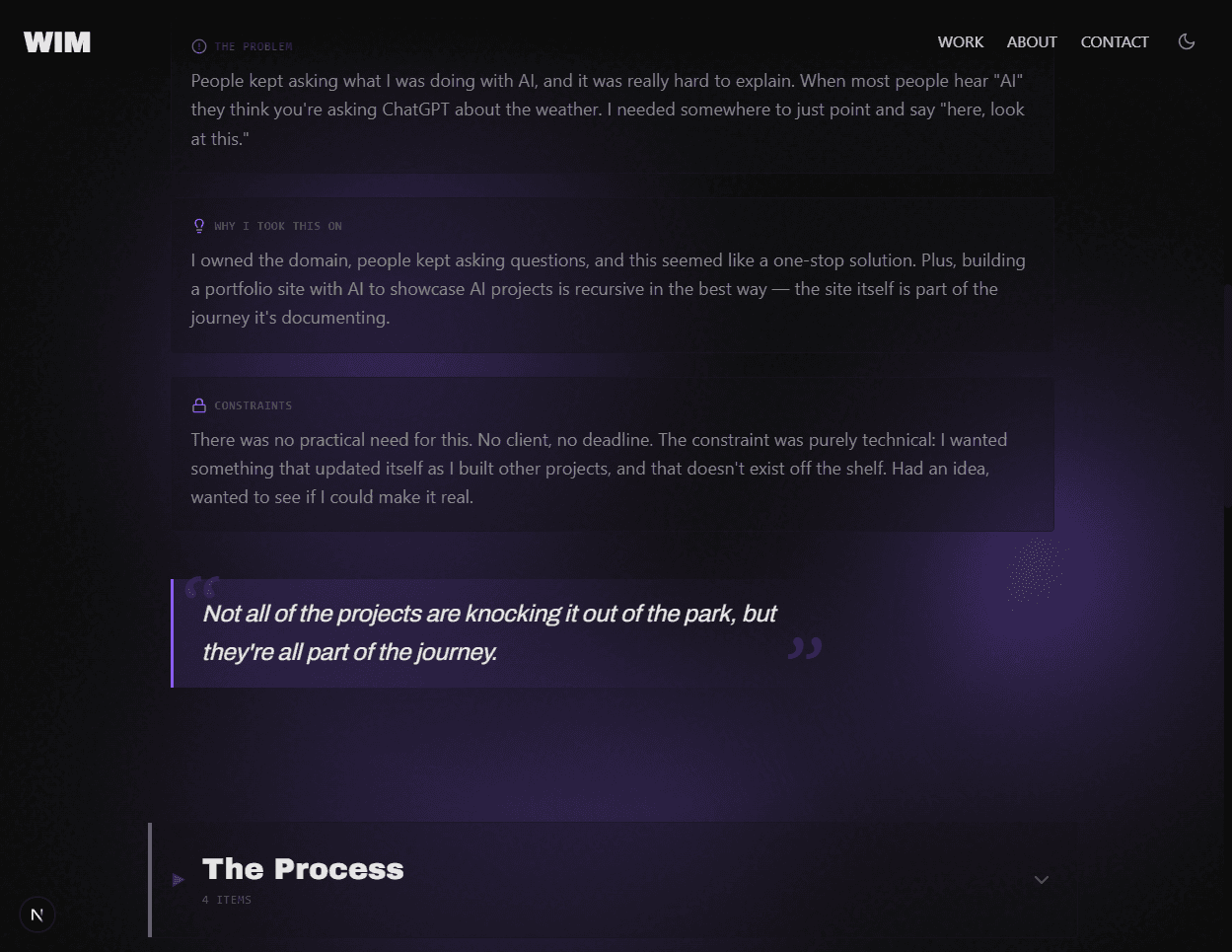 Accordion sections with styled PullQuote — accent bar, quotation marks, and background wash